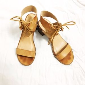 Lace Up Open Toed Heeled Sandals
